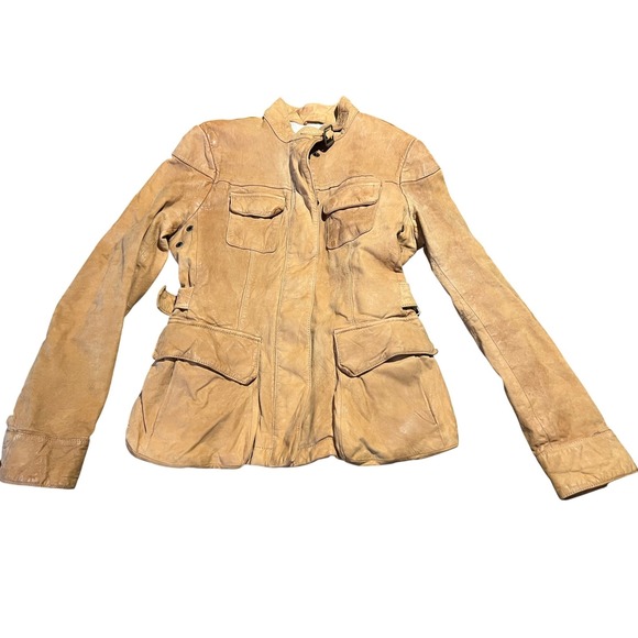 Banana Republic Jackets & Blazers - Vintage Banana Republic Genuine Leather Tan Bomber Moto Jacket 2007 Safari Camel